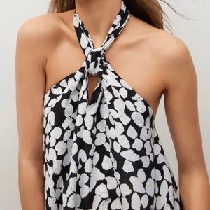 Mango Printer Halter Dress Size 2 • Like-new